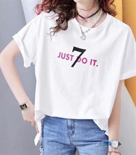 2022春季新款短袖T恤字母图案百搭ins潮，女装T恤，L·H·X