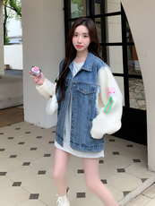 春现减龄小众设计牛仔拼接外套B190-2312-P120-K178，女装短外套，2B190
