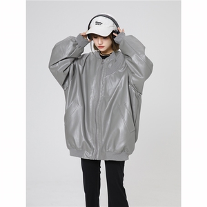 现货2025PU皮夹克美式潮牌女飞行服高街流行外套W318-P35图片