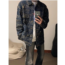 【有货】DN300-P68美式翻领牛仔夹克青年帅气字母刺绣牛仔衣，男装夹克，星座603-2