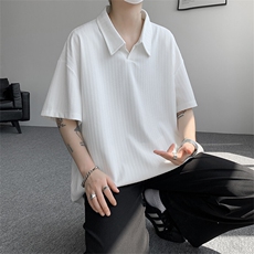 短袖夏季新款男士肌理感冰丝短袖T恤翻领半袖T8110-P32，男装T恤，星座214-3