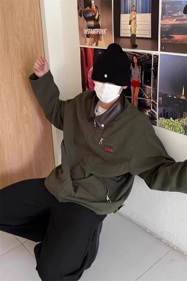 美式复古哈灵顿外套潮牌高街底特律工装夹克JK708特P80,男装夹克,星座908-1