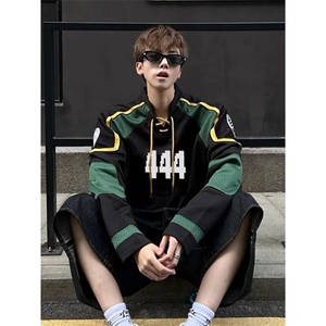 【有货】球衣风卫衣v领长袖t恤拼接冰球赛车服 WY714 特P54图片