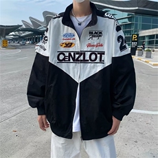 赛车服外套男装痞帅机车夹克春秋季ins潮牌刺绣棒球服W6704-P60，男装夹克，星座412-3