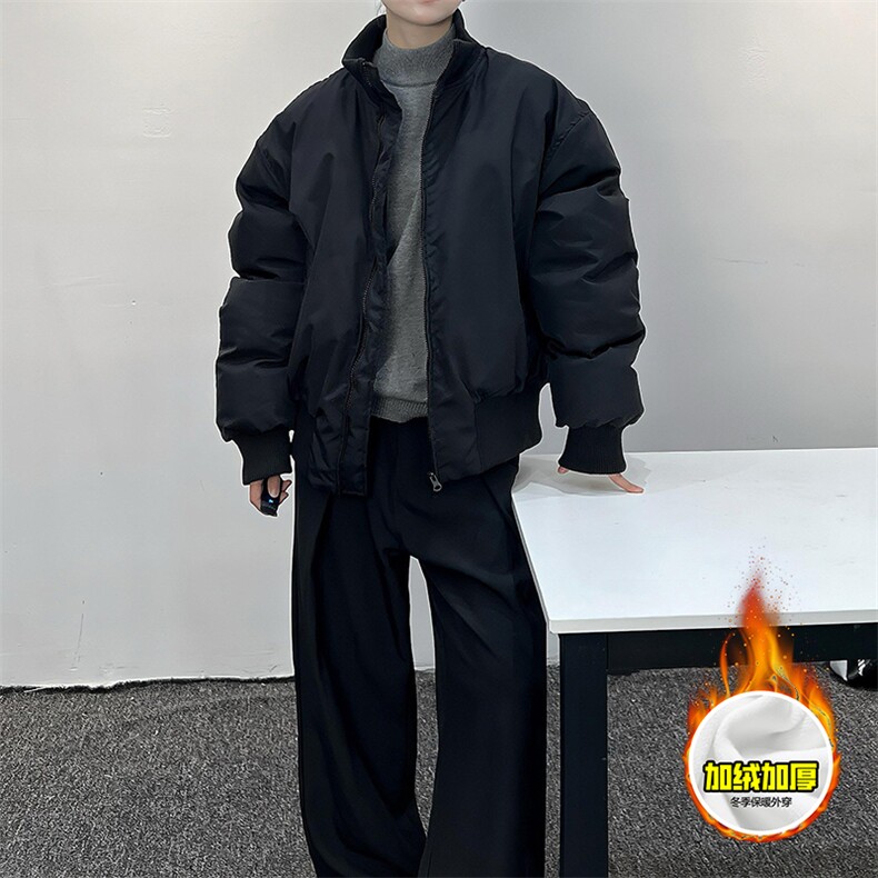 棉衣5W件现货冬季美拉德立领飞行夹克廓形高街棒球服加棉加厚外套图片