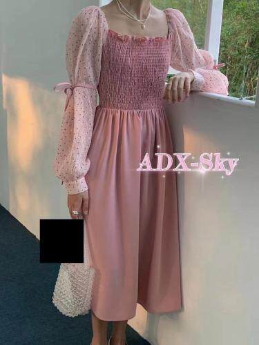 夏款洋气压褶连衣裙，女装连衣裙，奥帝秀