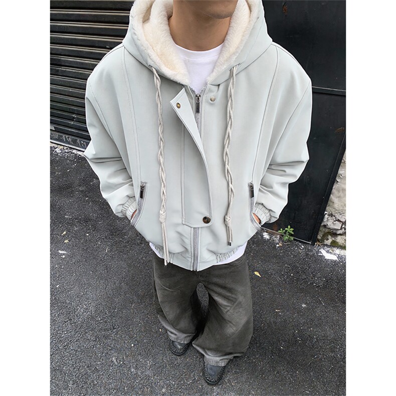 XZ514-2-25108-P110一体毛座山雕连帽棉服加厚保暖夹克冬季外套男,男装夹克,星座514-2(原B239)