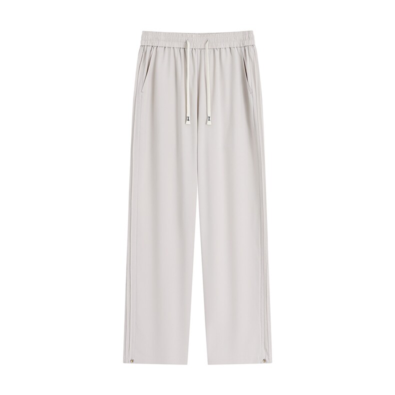 侧边褶皱纯色基础款休闲裤K108平铺92%聚酯纤维8%氨纶(S-2XL)TP25图片