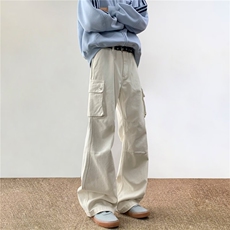 大口袋工装裤男秋冬美式高街休闲裤子直筒宽松阔腿长裤K5974-P58，男装休闲裤，星座412-3