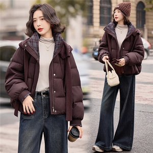 2026年冬季90白鸭绒羽绒服保暖常规有帽可拆厚款韩版网红通勤简约图片