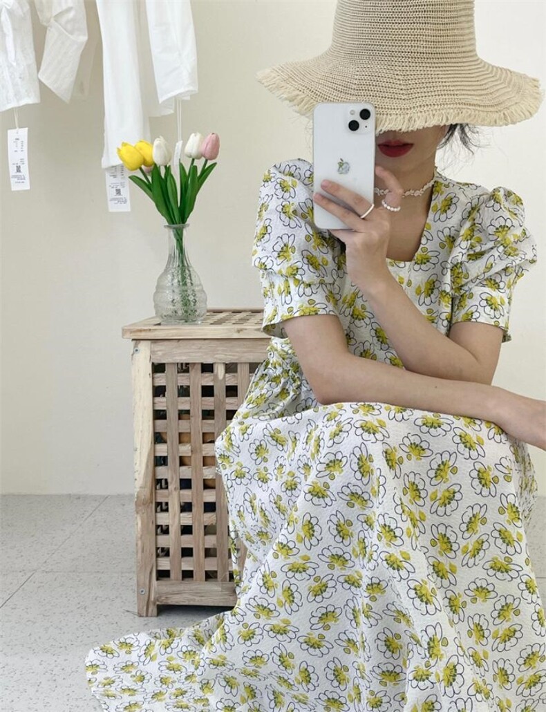 设计款碎花连衣裙，女装连衣裙，DAP