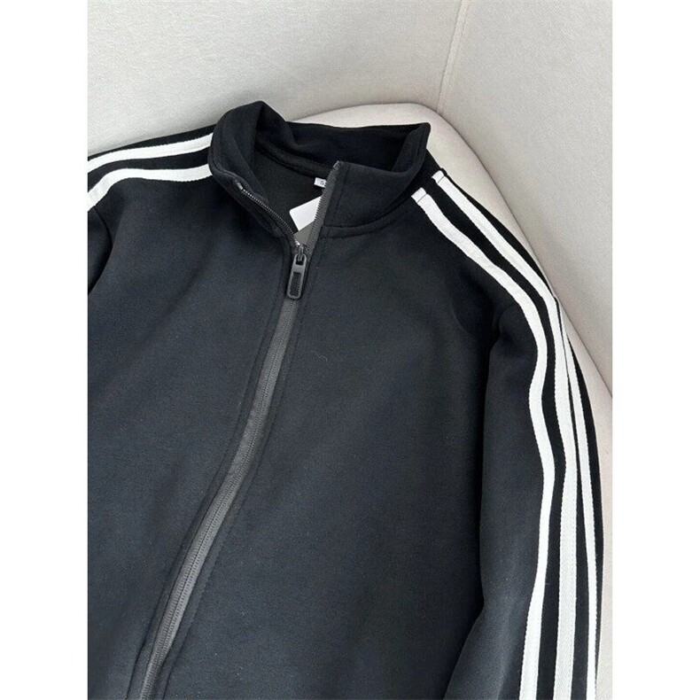 CW35LL-特P43三条杠花灰色外套男高级感痞帅立领卫衣夹克,男装夹克,星座1007（原301D）