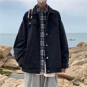 牛仔夹克秋季新款潮牌ins港味宽松浅色复古工装潮外套 W1247-P56图片