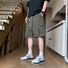 褶皱解构设计速干五分短裤DK008模特酒店锦纶(S-2XL)TP22，男装牛仔裤，电商A088