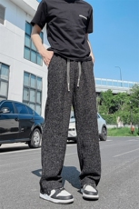 XK465-P35英伦复古星空小香风宽松直筒收腰满天星休闲裤，男装休闲裤，电商A178