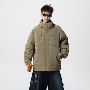 现货5W件冬季三防美式boxy解构连帽雪山冲锋衣棉衣男女棉服厚外套图片