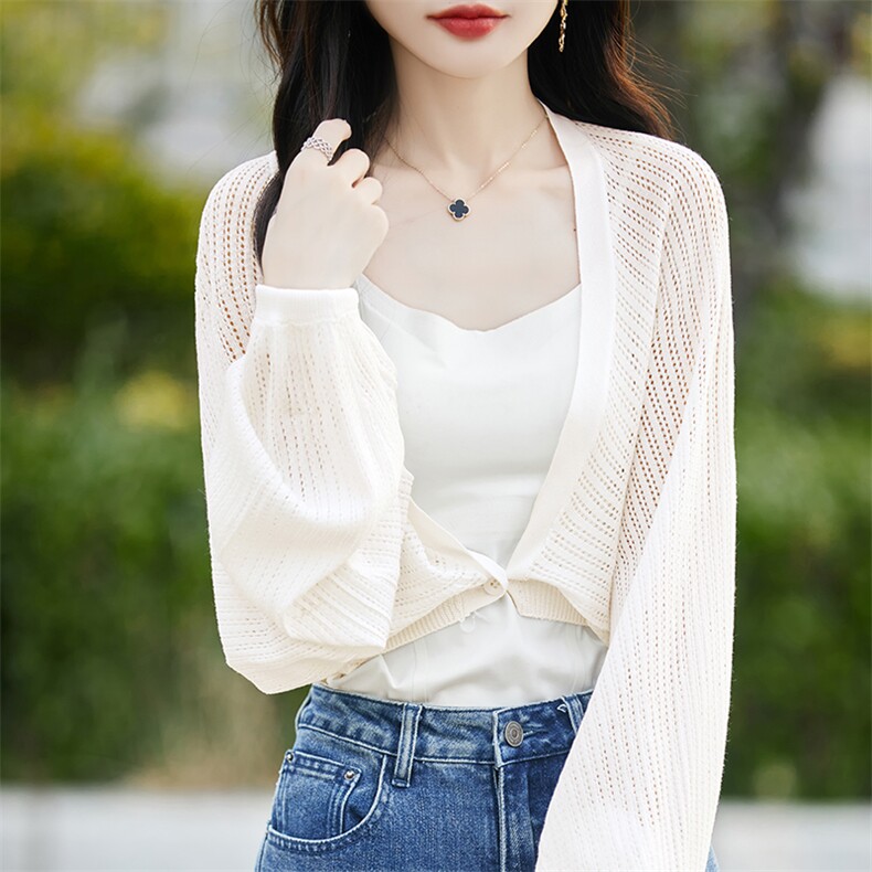 针织开衫薄款女小披肩防晒2025新款长袖镂空蝙蝠袖开衫连衣裙外搭,饰品披肩,斯美雅安迪绒