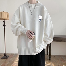 半高领毛衣男大码胖子针织衫毛线衣M18400-P45加绒款-P65，男装针织衫/毛衣，电商A040