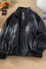 XZ-230-1JK25春新款宽松百搭高品质PU皮机车休闲立领夹克P88控108，男装夹克，星座230-1