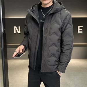 直播男士连帽轻薄灰鸭绒麦穗潮牌羽绒服外套上衣YR199P175图片