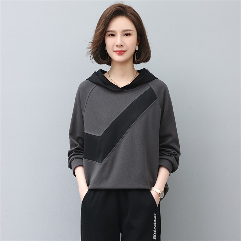 2024年春秋季新款刺绣卫衣女连帽衫韩版休闲百搭长袖上衣服女棉,女装卫衣/绒衫,忆绮罗