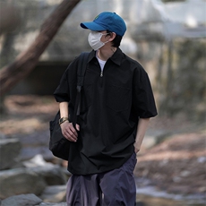 宽松通勤休闲两穿工装短袖上衣日系松弛感T恤HY298TP45控68，男装T恤，电商A102B