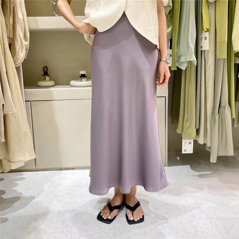 醋酸面料半裙，女装半身裙，泰靡(2F)