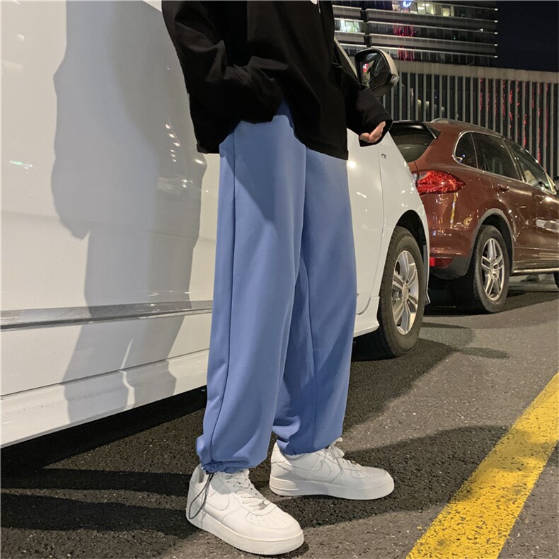 夏季2021束脚裤男港风宽松潮流纯色休闲长裤潮流工装裤K1356-P28,男装休闲裤,星座512-4