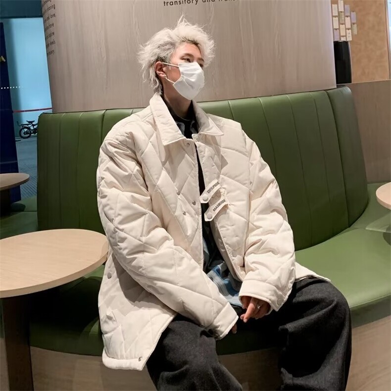 羽绒棉服男款冬季美式轻薄棉衣外套男生菱形格休闲DW90-P80,男装棉衣,星座1109-3