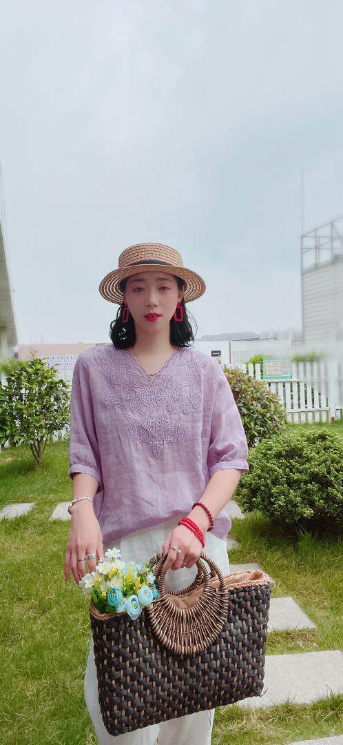 纯苎连衣裙小衫裤子裙子衬衣 时尚风 风淑女风休闲风，女装连衣裙，川哲