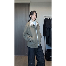 秋季假两件夹克5Q1117-TP80138韩风拼接复古花卉翻领男女，男装夹克，电商A102