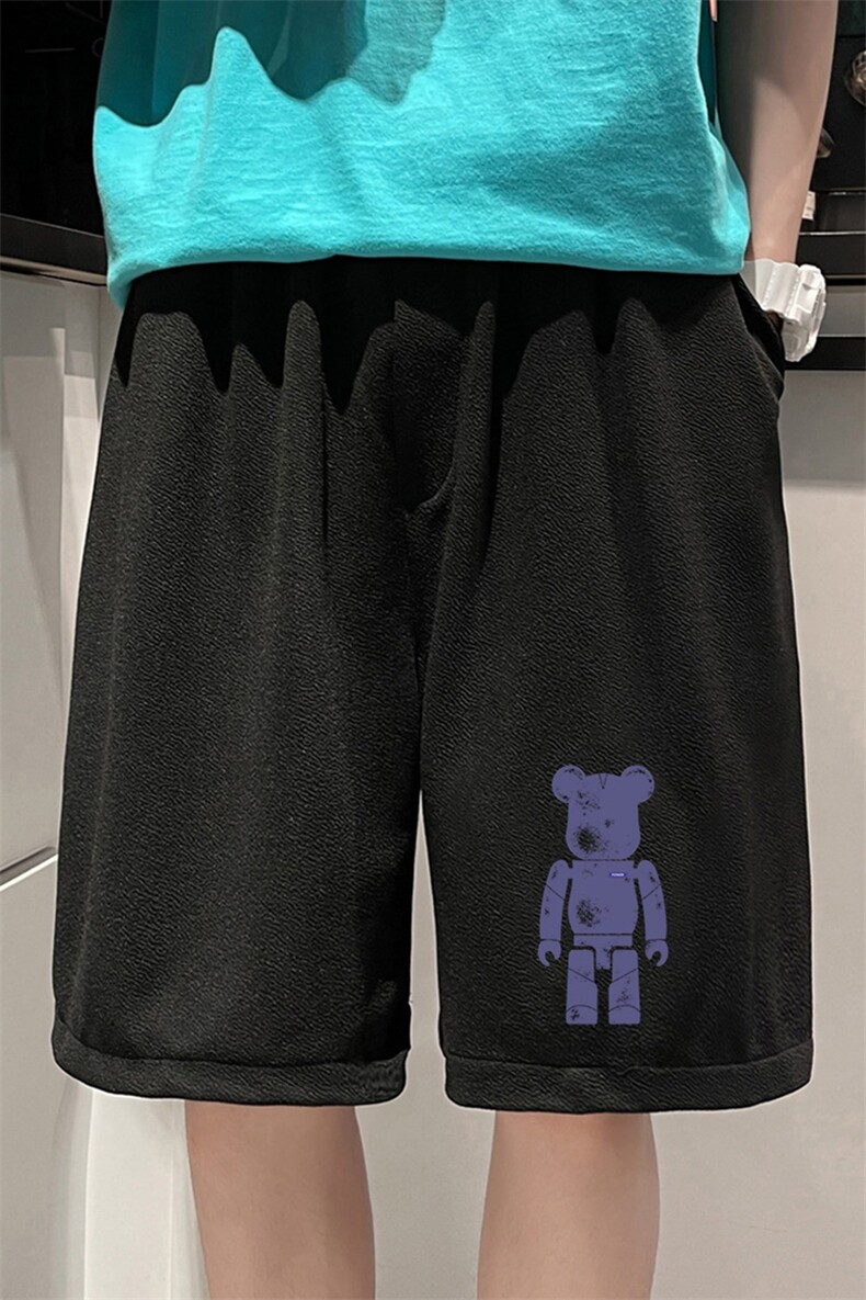 MK37242-P15冰丝短裤男士大码宽松休闲五分裤男运动中裤,男装休闲裤,电商A040