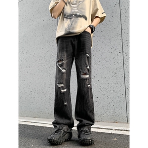 B221美式ins高街暗黑小众夏季重工艺破洞牛仔裤LK24178-P65控88