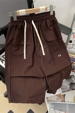 夏季新款港风日系复古纯色防水复合阔腿休闲裤短裤男潮DK820-P33，男装牛仔裤，星座313A(原308A-2)