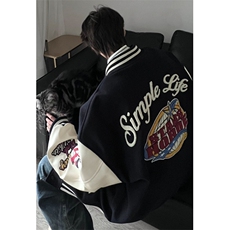 棒球服外套女2026春秋新款宽松大码刺绣休闲情侣款夹克JC009，男装夹克，星座1116A（原606A-3）
