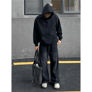 抖音得物二开 26春装美式高街短款廓形连帽卫衣男女外套LM01图片