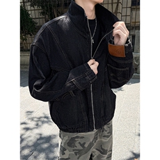 美式街头水洗牛仔外套中性风潮牌宽松机车夹克5Q1131-TP85控148，男装夹克，电商A102