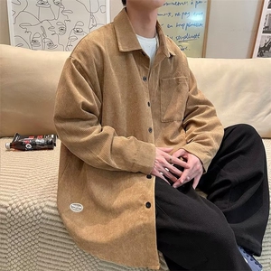 春秋灯芯绒衬衫男长袖休闲宽松港风日系韩版潮流百搭帅气外套C070图片