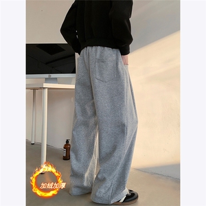 重磅360克加绒加厚冬季弯刀裤男士休闲卫裤韩版简约设计感 P58图片