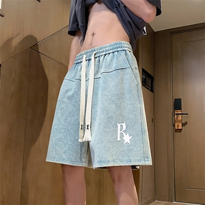 来袭！320重磅水洗做旧春夏新款拼接短裤休闲裤XD22909-P45图片