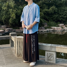 现货24夏季夏款纯色短袖立领衬衫风MT2301-P45控68，男装T恤，电商A021