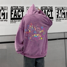 美式潮牌重磅水洗做旧连帽卫衣力推大码男XZ517A-2-Y7759-P68，男装卫衣，星座517A-2