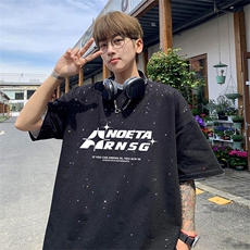 可48小时发货支持抖音得物来样二开美式满天星亮片短袖T恤MTX694，男装T恤，电商A486