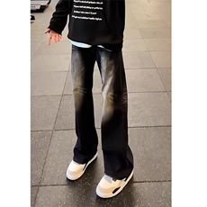 时尚宽松微喇裤休闲美式牛仔裤男大码百搭拖地裤513ACK2711P45，男装牛仔裤，星座513A