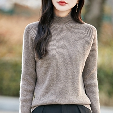 半高领打底衫女2025年春季内搭显瘦软糯百搭纯色针织衫，女装羊毛衫，哲奥羊绒