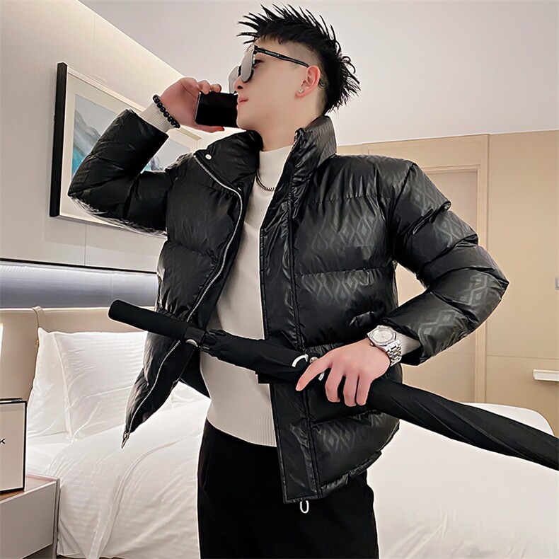 AY62/P138控178/冬季社会小伙高级设计师百搭潮流棉服外套男黑首1,男装棉衣,星座305B-1