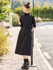 收腰小个子显瘦打底上衣两件套2025春季新款气质高级感套装连衣裙，女装套装/套裙，依万里