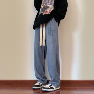 潮流宽松直筒裤男美式运动休闲长裤潮牌ins高街男生K0756-P40图片