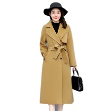 2024年冬季新款双面羊绒手工缝制气质时尚长款羊毛呢外套，女装双面呢，妙形