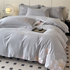 新款舒适亲肤刺绣四件套-娜系列，床品套件，一起卖家纺